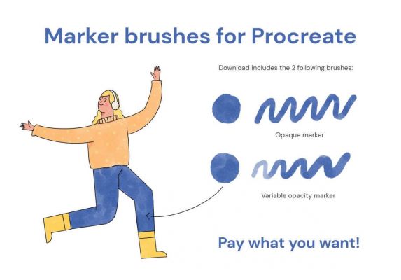 2 Free Marker Brushes Procreate