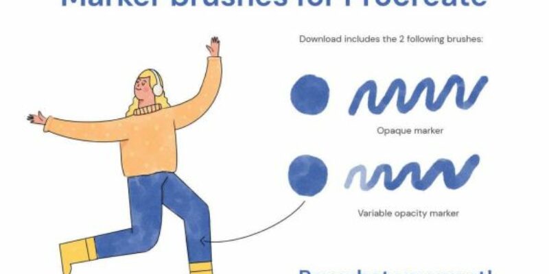 2 Free Marker Brushes Procreate